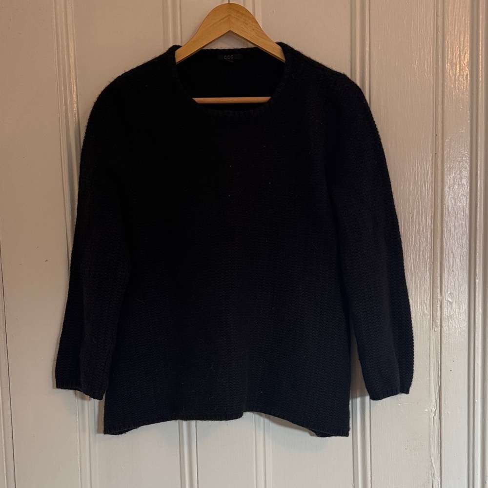 COS Women's Black wool Crew Neck Sweater